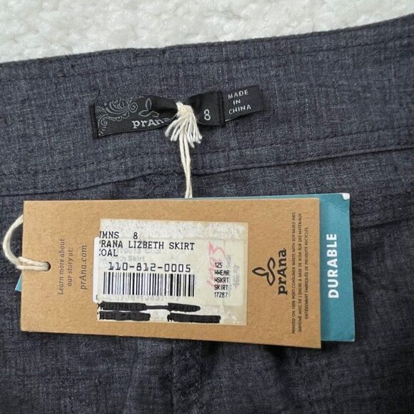 Prana Lizabeth Skirt Charcoal Gray NEW - Picture 5 of 15